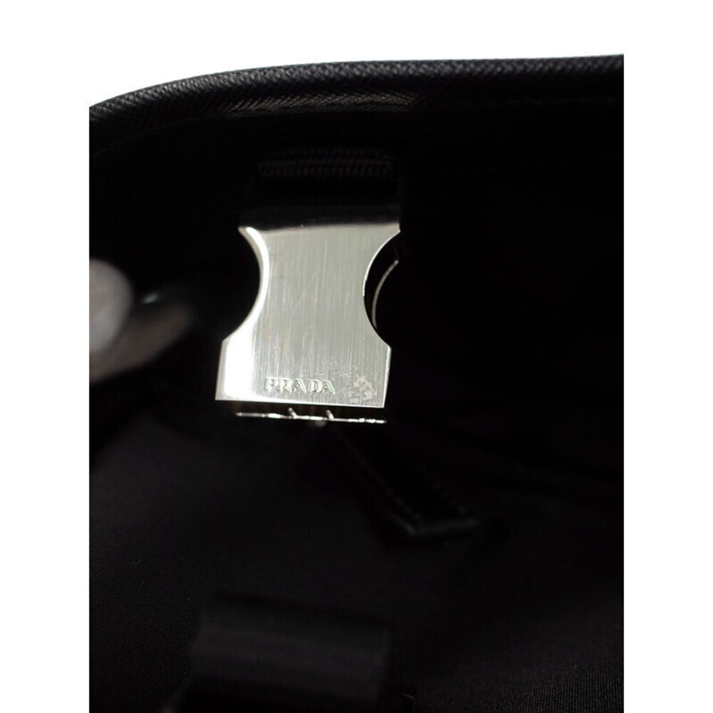 Prada Tessuto Black front flap Bag buckle Saffiano Messenger - Picture 8 of 9